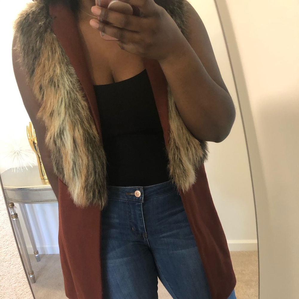 Brown wool vest